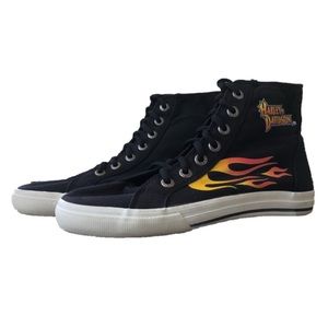 90s Vtg Harley Davidson Flame High Top Sneakers